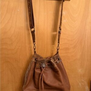 Brown Leather Bucket Bag